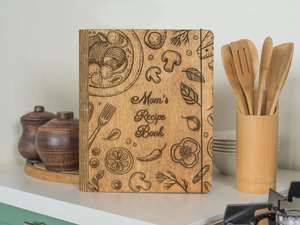 <span class=keywords><strong>Livre</strong></span> de recettes en bois pour cuisine personnalisé couverture en bois journal intime Micro logo gravé personnalisé pour les cadeaux de chefs de restaurant <span class=keywords><strong>livre</strong></span> de recettes en bois - Product Image 2