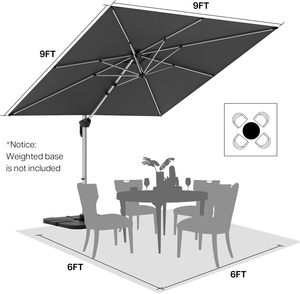 Sombrilla de <span class=keywords><strong>Patio</strong></span> <span class=keywords><strong>Cantilever</strong></span> de Aluminio para Exteriores Paramondo de 10 Pies con Rotación de 360°, Sombra Colgante para Jardín, Terraza y Muebles de Exterior - Product Image 4