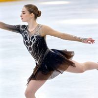 Robe de patinage artistique noire et marron avec strass, manches longues en maille, dos en V profond, costume pour adultes et enfants, compétition, performance