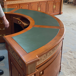 Ensemble de <span class=keywords><strong>bureau</strong></span> de direction incurvé rétro <span class=keywords><strong>américain</strong></span>, mobilier de luxe personnalisé pour les bureaux à domicile, les bureaux de direction, les bureaux de PDG et de patrons - Product Image 3