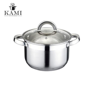KM-S01 Stainless steel pot <b>cookware</b> with glass lid cooking pot Stainless Steel Houseware Products Modern Kitchen Designs - Product Image 1