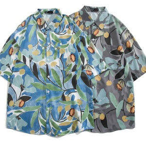Camisa de <span class=keywords><strong>Hombre</strong></span> con Estampado Floral Tropical, Talla Grande, Manga Corta, Cuello de Solapa, Botones, Informal, para Vacaciones en la Playa - Product Image 6