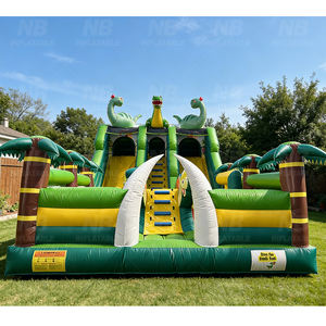 Tobogán Acuático Inflable Comercial con Forma de Dinosaurio, Combo de Brincolín Inflable para Exteriores, Castillo Inflable para Fiestas Infantiles y Parques de Diversiones - Product Image 3