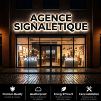 Enseigne Lumineuse LED Personnalisée, Signalétique LED Personnalisée, Lettres en Acrylique 3D avec Logo, Enseignes LED pour Entreprises