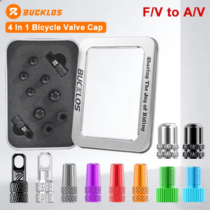 Adaptateur de <span class=keywords><strong>valve</strong></span> BUCKLOS F/V vers A/V en alliage d'aluminium, convertisseur de valves <span class=keywords><strong>Presta</strong></span> vers valves Schrader, capuchon de <span class=keywords><strong>valve</strong></span> de pneu de vélo durable - Product Image 1