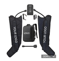 Système de thérapie par compression séquentielle Air Relax portable et rechargeable à 6 chambres OEM Bottes de récupération sportive Appareil de massage des jambes