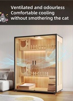 USMILEPET Villa de luxe pour chat d'intérieur Nouvelle arrivée Grande enceinte pour chat en bois massif avec roues pour chiens pour une utilisation en intérieur