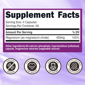 VitaHall Magnezyum Sitrat Kapsülleri Uyku Rahatlatıcı Magnezyum Uyku Kapsülü Takviyesi - Product Image 6