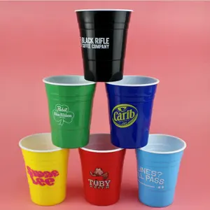 16OZ High Quality Reusable Red Plastic Party Cup For Drinking Game and Beer Pong Game