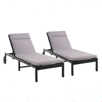Mobilier d'extérieur Chaise Longue en tissu aluminium Chaise Longue Chaise Longue de jardin avec roues