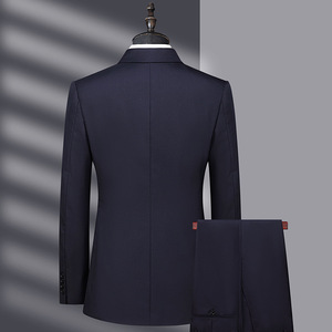 Ensemble de costume homme de haute qualité, uni, à simple boutonnage, coupe ajustée, anti-plis, 3 pièces, pour affaires et occasions décontractées - Product Image 3