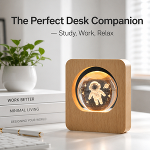 Lampada Notturna Personalizzata con Sfera di Cristallo 3D Incisa al Laser, Base in Legno Luminosa, Regalo di Compleanno, Decorazione, Vendita all'Ingrosso - Product Image 1