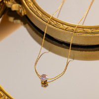Collier Personnalisé Pierre de Naissance Décembre - Chaîne Plaquée Or Élégante pour Femme, Bijou Fin à Signification