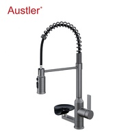 trou tasse rondelle mat noir en acier inoxydable retirer pulvérisateur évier robinet de cuisine avec verre rinceur