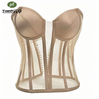 En gros, Corset Bustier Overbust Mince Transparent en Maille Sexy à Dos Ouvert pour Femme, pour Robe