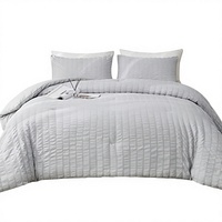 Parure de lit 4 pièces en microfibre de polyester tissée, douce et respirante, avec poches profondes, idéale pour dortoir et chambre d'amis