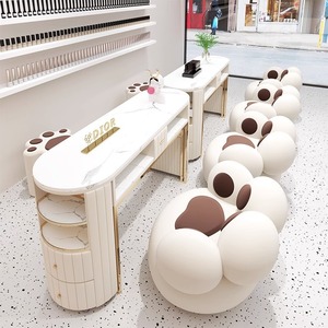 Beauty Furniture Marble Top Professional Manicure <b>Table</b> Nails Manicure <b>Table</b> <b>and</b> Chair Luxury Nail Station <b>Set</b> - Product Image 2