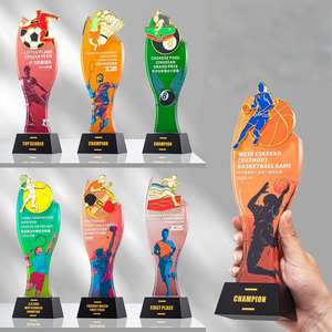 Trophée en Cristal Personnalisé Championnat de Basketball <span class=keywords><strong>Football</strong></span>, Couleurs et Motifs Personnalisables, Récompenses Coupe Trophée en Cristal - Product Image 1