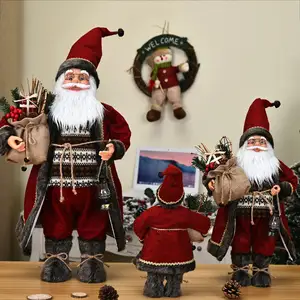 2023 New Santa Claus Series christmas Robe Fabric Home Decoration Gift Toy Ornaments