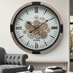 <span class=keywords><strong>Horloge</strong></span> <span class=keywords><strong>Murale</strong></span> Contemporaine en Métal à Aiguille Unique de 80cm, 31.5 Pouces, Art Déco Vintage, Grand Mécanisme <span class=keywords><strong>pour</strong></span> Salon - Product Image 2