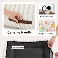 Sofá para Perros de Felpa Suave y Adorable con Funda Extraíble y Lavable, Sofá para Mascotas con Soporte, para Gatos de Interior - Muebles Acogedores para Mascotas, Color Crema