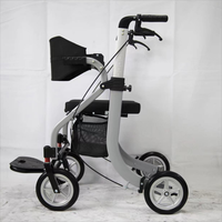 Chariot de courses tout-en-un en aluminium, déambulateur pour personnes âgées avec réglage en hauteur