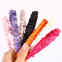 Headband Satin Lipit Warna Solid Buatan Tangan untuk Wanita - Penggunaan Sehari-hari & Pesta