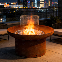 Table de foyer au gaz en acier Corten, finition rouillée naturelle, écologique, pour jardin extérieur, nouveau design