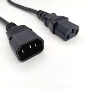 One minute three-pin tail power cord C13 to C14 one tow three male and female pair AC power extension cable