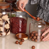 Pot de conservation en verre borosilicate de 1,2 L/2 L/2,5 L avec estampage à chaud et ouverture facile pour bonbons, thé, noix, biscuits - Usage commercial et domestique