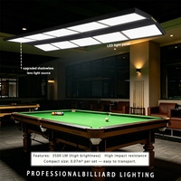 Suspension LED linéaire rectangulaire personnalisée 6500K en acier noir pour projet de salle de billard