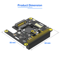 Adaptor SSD NVMe Raspberry Pi HLT M.2 M-Key 2230/2242 Kipas Pendingin RGB LED 40 Pin GPIO 5 Ekspansi Penyimpanan Stok 8Gbps Hitam