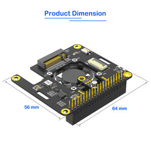 覆盆子皮NVMe固态硬盘适配器M.2 M-带冷却风扇和RGB发光二极管40引脚GPIO的2230/2242，用于Pi 5存储扩展库存8Gbps - Product Image 3