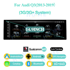 Écran tactile de tableau de bord de voiture 14,9 pouces, lecteur CD, prix d'usine, pour <span class=keywords><strong>Audi</strong></span> <span class=keywords><strong>Q3</strong></span> 2013-2019, Android CarPlay, navigation GPS, DSP, BT - Product Image 3