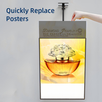 Boîte à lumière LED personnalisée en aluminium avec verre trempé, boîte à lumière LED mince, affichage ultra fin, boîte à lumière suspendue, boîtes à lumière publicitaires LED