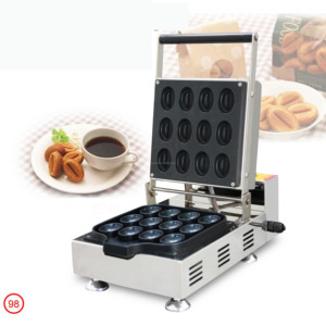 Máy làm bánh quế hạt cà phê di động dành cho mục đích kinh doanh; Thiết bị thực phẩm điện nhỏ gọn, cao cấp, có bề ngoài sang trọng, làm nóng hai mặt, chống dính - Product Image 1