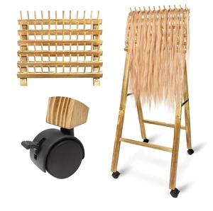Factory Custom Wooden <strong>Braiding</strong> Hair Rack Display Racks With Universal Wheels For Blanket Ladders &amp; Racks - Product Image 3