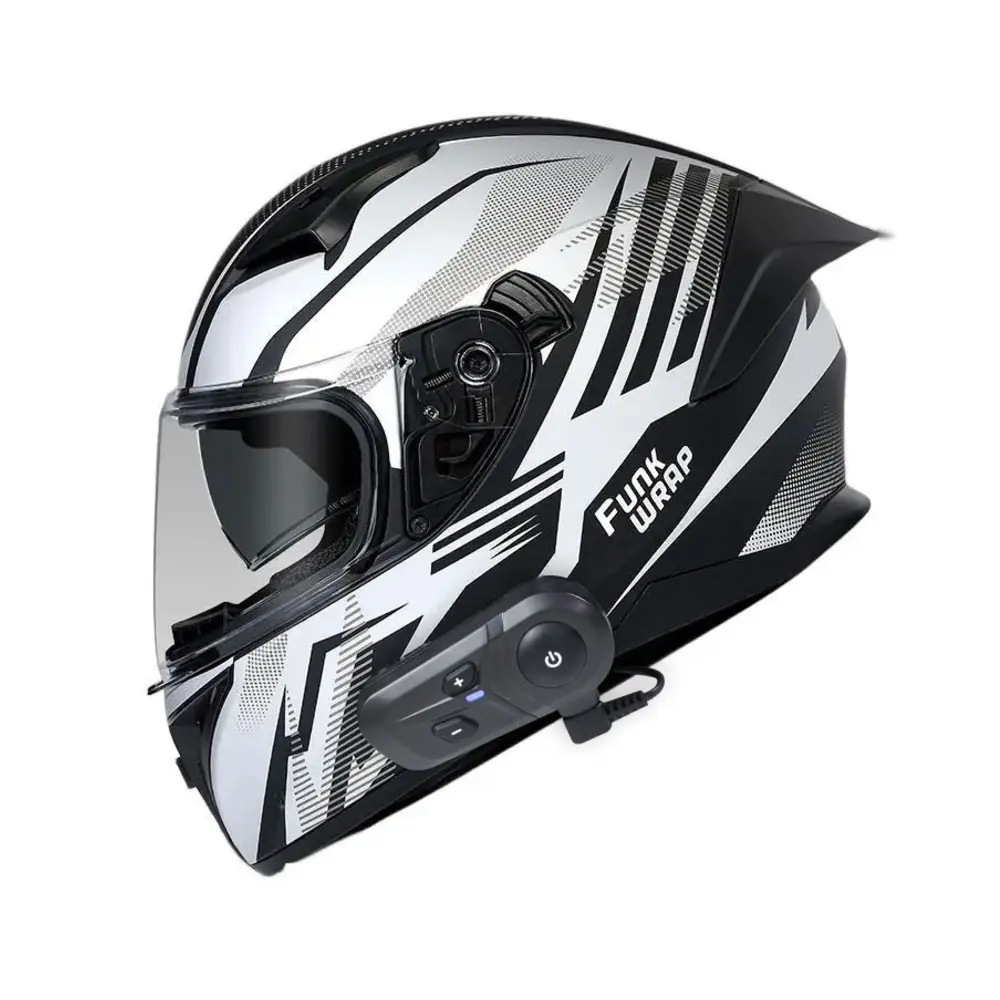 2024卸売工場ワイヤレスオートバイヘルメットダブルバイザーフィルアップヘルメット認証モジュラーヘルメット