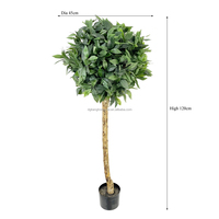 Künstliche Lorbeer-Topiary-Pflanze, fast natürlicher Lorbeerbaum, für drinnen und draußen, Simulations-Bonsai, grün im Topf