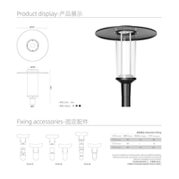 Lampe de jardin moderne en alliage d'aluminium LED 30-50W, alimentation CA, IP65, garantie 5 ans, compatible maison intelligente, température de couleur multiple, intensité variable
