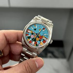 Montre Classique Bleue Drioshipping en Acier Inoxydable, Automatique, Mécanique, Étanche, Multifonctionnelle, Design Élégant - Product Image 4