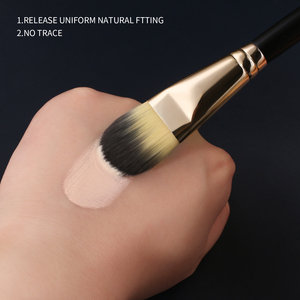 Pinceau de maquillage professionnel de haute qualité, 2 pièces, poils synthétiques, manche en bois, pinceau pour estomper la crème, pour le fond de teint - Product Image 2