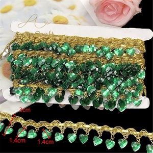 Acessórios de Costura DIY para Fantasias: Renda para Chapéu, Strass de Cristal, Franjas Penduradas em Formato de Coração, Acabamentos Trançados, Renda para Vestido de Dança do Ventre Étnico - Product Image 5