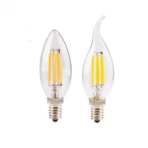 หลอดไส้เทียน LED E14 2W 4W 6W หรี่แสงได้ไส้หลอด C35สีขาวนวล110/ 220V