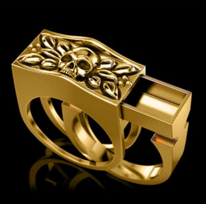 Anello Vintage a Forma di Teschio per Uomo, Stile Punk con Scomparto Nascosto, Accessorio di Moda - Product Image 4