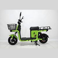 Motocicleta Eléctrica de Reparto de 1000W, Batería de Plomo-Ácido de 60V, E-bike con Doble Portaequipajes, Scooter Eléctrico para Reparto a Domicilio