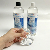 Gel de silicone liquide transparent 1:1 pour moulage DIY, matériau souple et moelleux pour jouets anti-stress 500gA+500gB