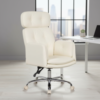 Chaise de bureau de direction contemporaine de luxe en cuir PU, pivotante à 360 degrés avec accoudoirs réglables pour bureau à domicile