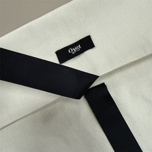 Custom Logo Woven-label <b>White</b> Cotton <b>Envelope</b> Pouch Travel Cosmetic Make up Flap Cover Pouch Gift Bags with Bow - Product Image 3