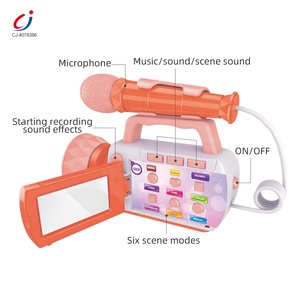 Chengji hạnh phúc Kid đồ chơi nhỏ phóng viên ánh sáng âm nhạc Video <span class=keywords><strong>Recorder</strong></span> Set Toddler đồ chơi <span class=keywords><strong>Microphone</strong></span> cho trẻ em gái - Product Image 3